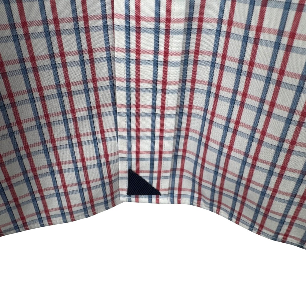 UNTUCKit Wrinkle Free Checkered Button Down Shirt Mens XL Cotton Red Blue - Picture 8 of 9